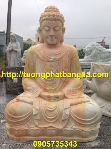 Tượng Phật bổn sư bằng đá cẩm thạch vàng