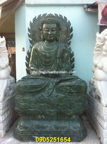 Tượng Phật bổn sư đá xanh ấn độ nguyên khối