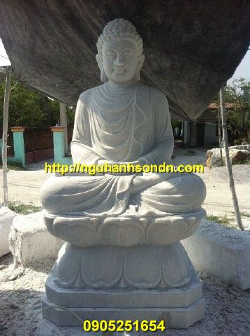 Tượng Phật bổn sư ngồi đá cẩm thạch trắng